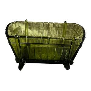 Vintage Indiana Glass green cradle